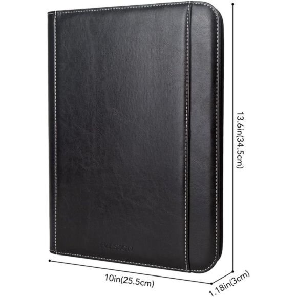 Portfolio Organizer folder Faux Leather Business Padfolio with Calculator - Picture 2 of 7